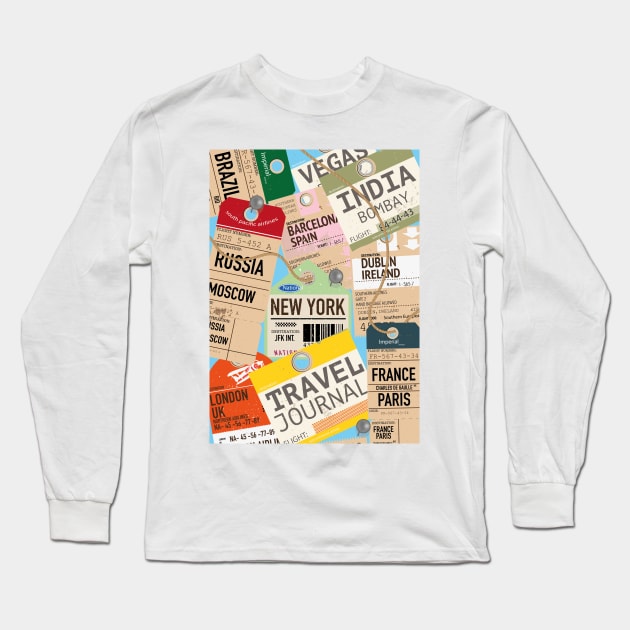 Travel Tickets Long Sleeve T-Shirt by nickemporium1